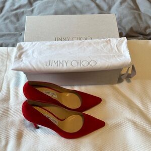 Jimmy Choo Romy 100 Red Heels. Size 38.